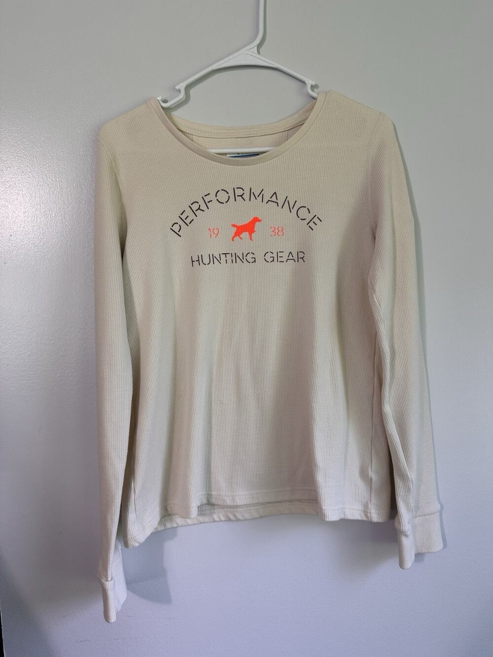 Columbia PHG Performance Hunting Gear Woman’s Size Medium Cream Waffle Knit Top